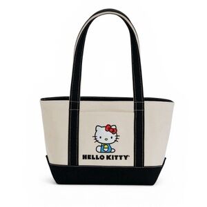 NWT Baggu Hello Kitty Small Canvas Tote Bag in Cream and Black